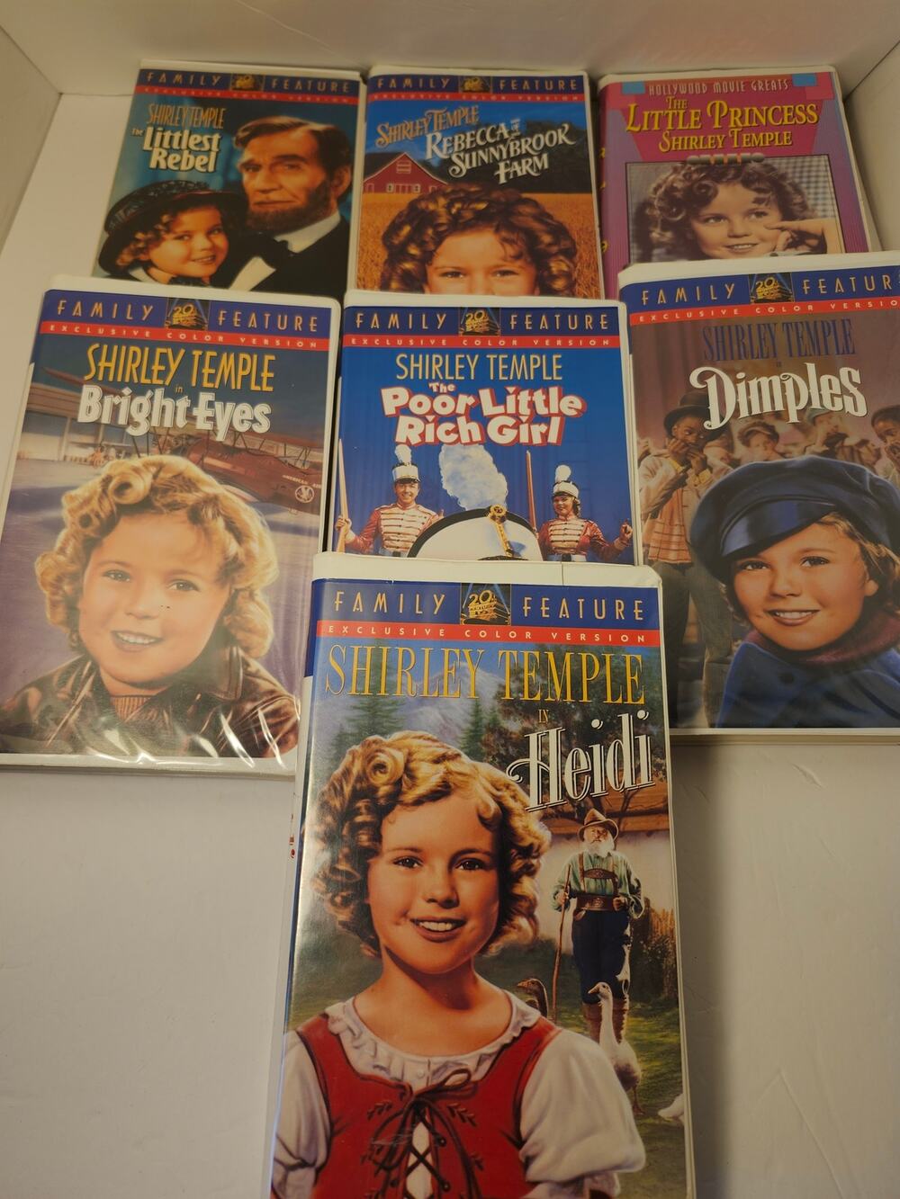 Shirley Temple VHS Bundle 7 Movies Family Feature  *Not Tested* Heidi Dimples PG